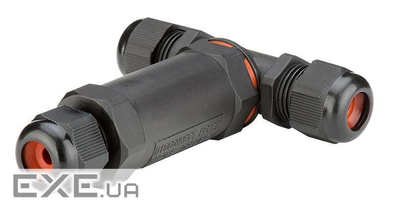 Перехідник живлення IEC(FreeEnd),кабельна муфта T-form 3pin IP68,чорний (75.08.1286-1) (75.08.1286-1)