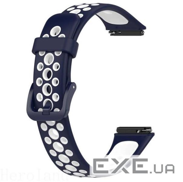 Ремінець BeCover Vents Style для Huawei Band 7/Honor Band 7 Blue-White (709442)