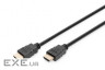 Кабель мультимедійний HDMI M to HDMI M 2.0m 4K60Hz w/Ethernet black Digitus (DB-330123-020-S)