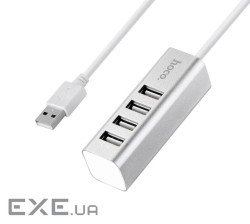 USB-хаб HOCO HB1 4USB Line machine Silver (6957531038146)