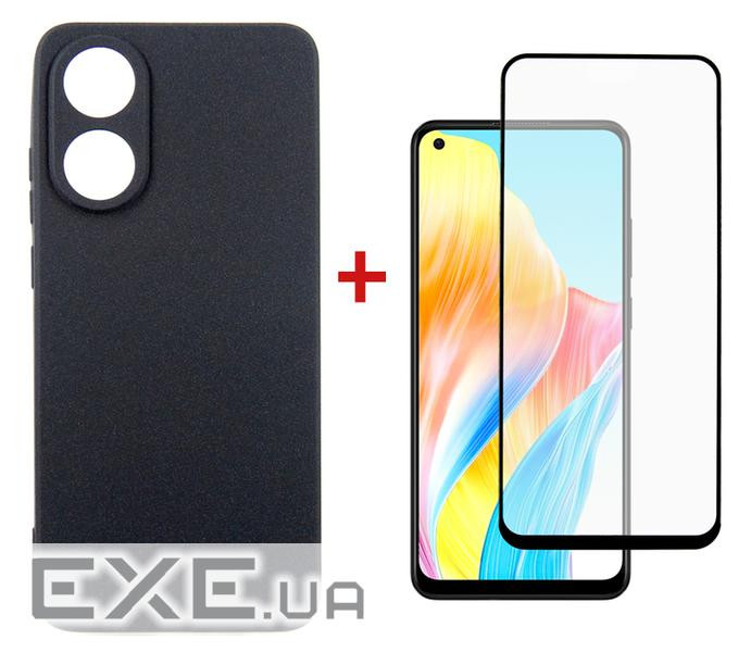 Чохол до мобільного телефона Dengos Kit for OPPO A78 4g case + glass (Black) (DG-KM-03)
