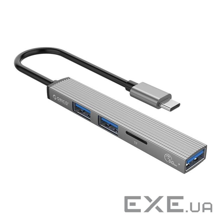 USB-хаб ORICO Type-C - USB3.0, 2xUSB2.0, TF (AH-12F-GY-BP)