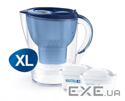 Фільтр-глечик Brita Marella XL Memo + 2 картриджа 3.5 л (2 л очищеної води), синій (1040565) (1040565)