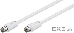 Кабель антенний-подовжувач RF:Coaxial M/F 2.5m,75 Ohm D=5.3mm 2xShielded 80dB,білий (75.05.0718-1) (75.05.0718-1)