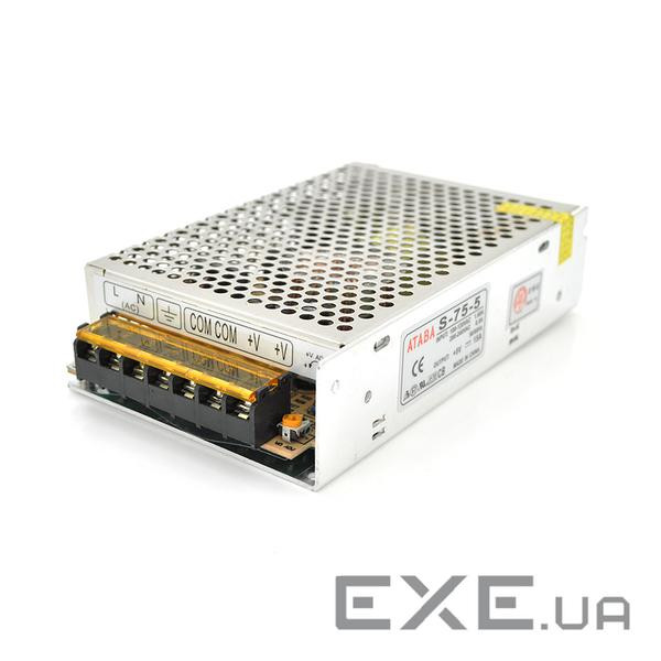 Імпульсний блок живлення 5В 15А (75Вт) перфорований (S-75-5)