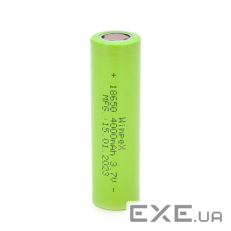 Акумулятор WMP-4000 18650 Li-Ion Flat Top, 2000mAh, 3.7V, Green (YT30015)