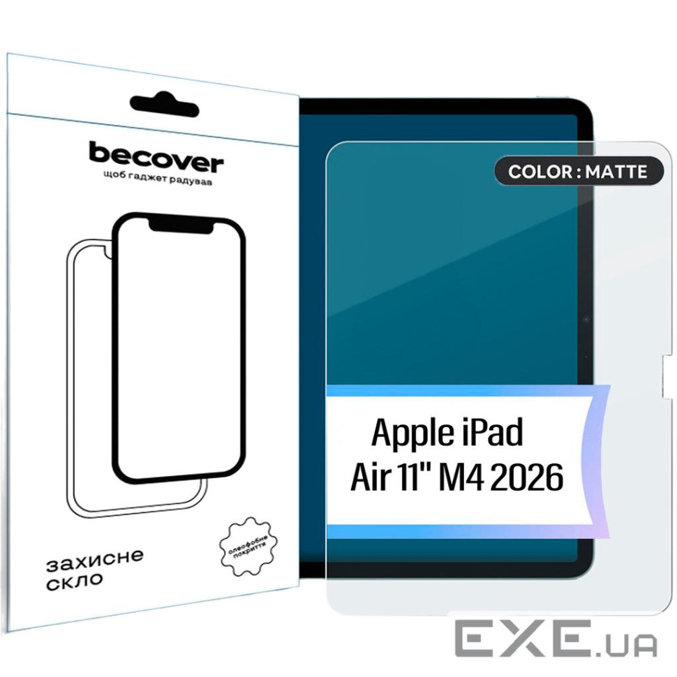 Защитное стекло BeCover Matte Anti-Glare для Apple iPad Air 11" M4 2026 (715171)