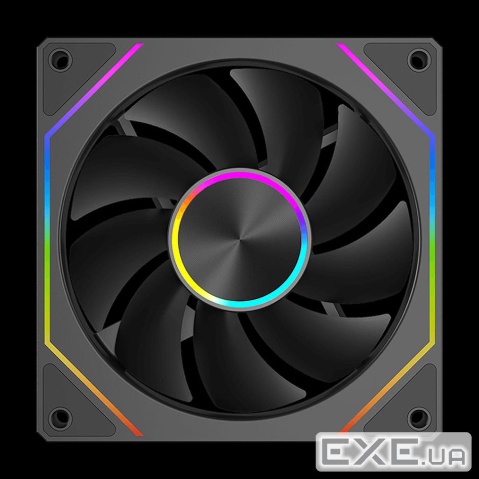 Вентилятор PCCOOLER FG120 ARGB BK чорний для корпусу 120x120x25мм, HB, 5V ARGB 3 (FIG120-BKAC112-GL)