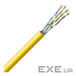 Кабель кручена пара ЗЗКМ Category 6 U/UTP LSZH 305м, мідь, жовтий (72570) (72569)