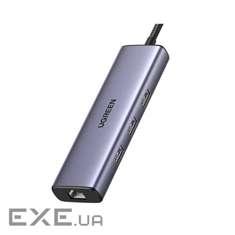 Концентратор Ugreen USB-C 6-in-1 3xUSB 3.0 + HDMI 4K@30Hz + RJ45 1000Mbps + PD silver (1 (UGR-15598)