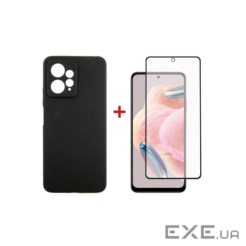 Чохол до мобільного телефона Dengos Kit for Xiaomi Redmi Note 12 4G case + glass (Black) (DG-KM-44)