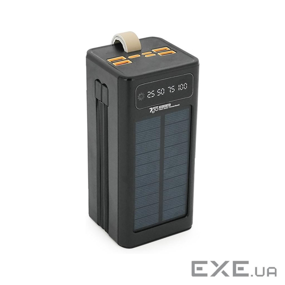 Powerbank 7GO GPW-01 50000mAh, Solar, Fast charge PD22.5W, Li-pol, LCD Display, Вхід:Type-C, Виходи:
