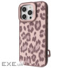 Чехол Kajsa Leopard Pattern with Magnetic Ring iPhone 16 Pro desert titanium (65331 desert titanium)