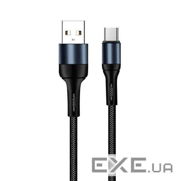 Дата кабель USB 2.0 AM to USB-C 1.0m nylon black ColorWay (CW-CBUC045-BK)