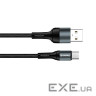 Дата кабель USB 2.0 AM to USB-C 1.0m nylon black ColorWay (CW-CBUC045-BK)