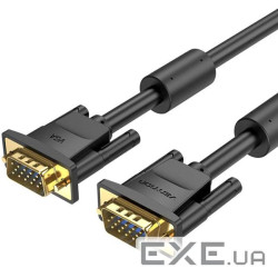 Кабель VGA 15M-15M, 3.0 м, з феритами, чорний Vention (DAEBI)