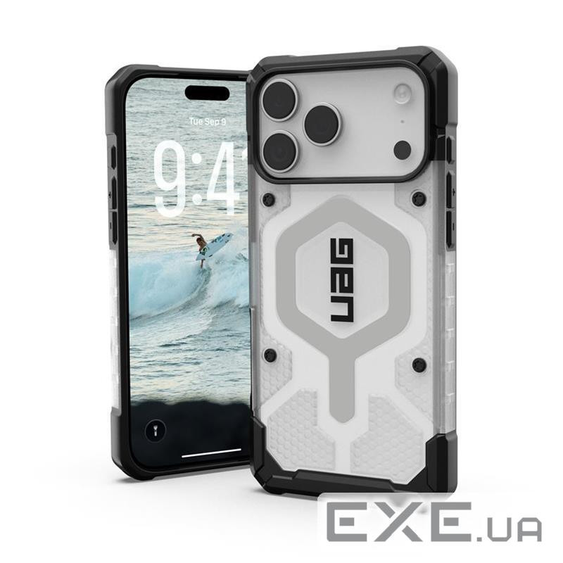 Чохол UAG для iPhone 17 Pro, Pathfinder Clear MagSafe, Ice/Silver (114551114333)
