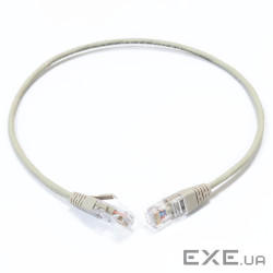 Патч-корд кат. 5е, 26AWG, RJ45-RJ45, сірий, 0.5 м, U/UTP, LSZH, Corning (CCADGE-B1002-A005-C0) , U/UTP, LSZH, Corning (C
