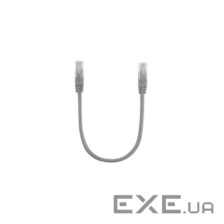 Патч-корд литий RITAR, UTP, RJ45, Cat.5e, 0,25m, сірий, Cu (мідь ) (00219)