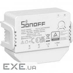 Розумний 1-канальний перемикач Sonoff WiFi MINIR3, 3500W