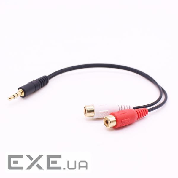 Перехідник аудіо Jack 3.5mm 3pin-RCAx2 M/F,0.2m Nickel,чорний (62.09.8274-1) (62.09.8274-1)
