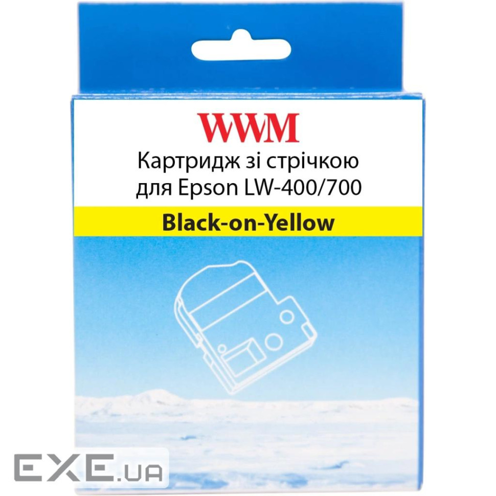 Картридж зі стрічкою WWM для Epson LW-400/700 18mm х 8m Black-on-Yellow (WWM-SC18Y) 8m Black-on-Yellow (WWM-SC18Y)