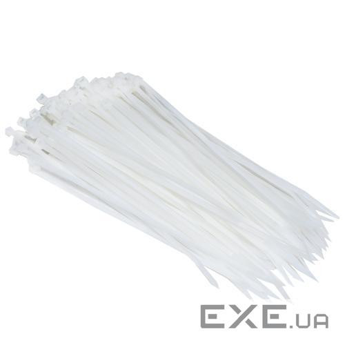Стяжки для кабелю, 300 мм х 3,6 мм, 100 шт , White, Patron (PLA-3.6-300-WH)