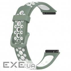 Ремінець BeCover Vents Style для Huawei Band 7/Honor Band 7 Green-White (709443)