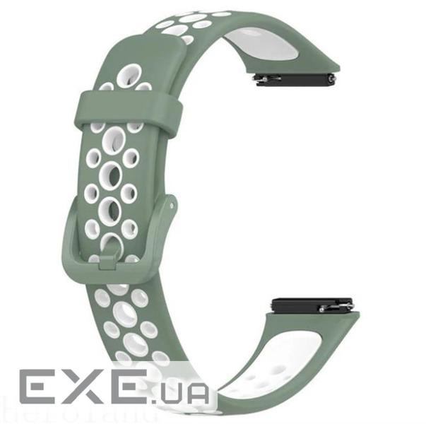Ремінець BeCover Vents Style для Huawei Band 7/Honor Band 7 Green-White (709443)