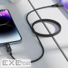 Кабель ACEFAST C7-04 USB to Type-C 3A, 1.2m, nylon, zinc connectors, LED, Black (6974316282785)