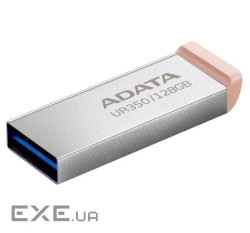 Флеш накопичувач USB 128Gb ADATA UR350, Silver/Brown, USB 3.2 Gen 1, до 100 МБ/с (UR350-128G-RSR/BG)