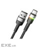 Дата кабель USB 2.0 AM to USB-C 2.0m 3A LED black Essager (EXCT-XCDA01)