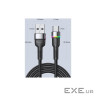 Дата кабель USB 2.0 AM to USB-C 2.0m 3A LED black Essager (EXCT-XCDA01)