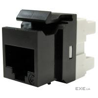 Keystone Module 1xRJ45 (WE8W), UTP, 568A/ B, PowerCat 6, Black (KSJ-00033-04)
