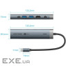 Док-станція USB3.2 Type-C --> HDMI/USB 3.0x2/RJ45/PD 100W Hub 6-in-1 Vention (TGNHB)