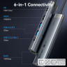 Док-станція USB3.2 Type-C --> HDMI/USB 3.0x2/RJ45/PD 100W Hub 6-in-1 Vention (TGNHB)