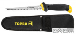 Ножівка по гіпсокартону TOPEX, тримач пластмаса, 8TPI, лезо 150 мм, 300 мм, чохол (10A717P) (10A717P)