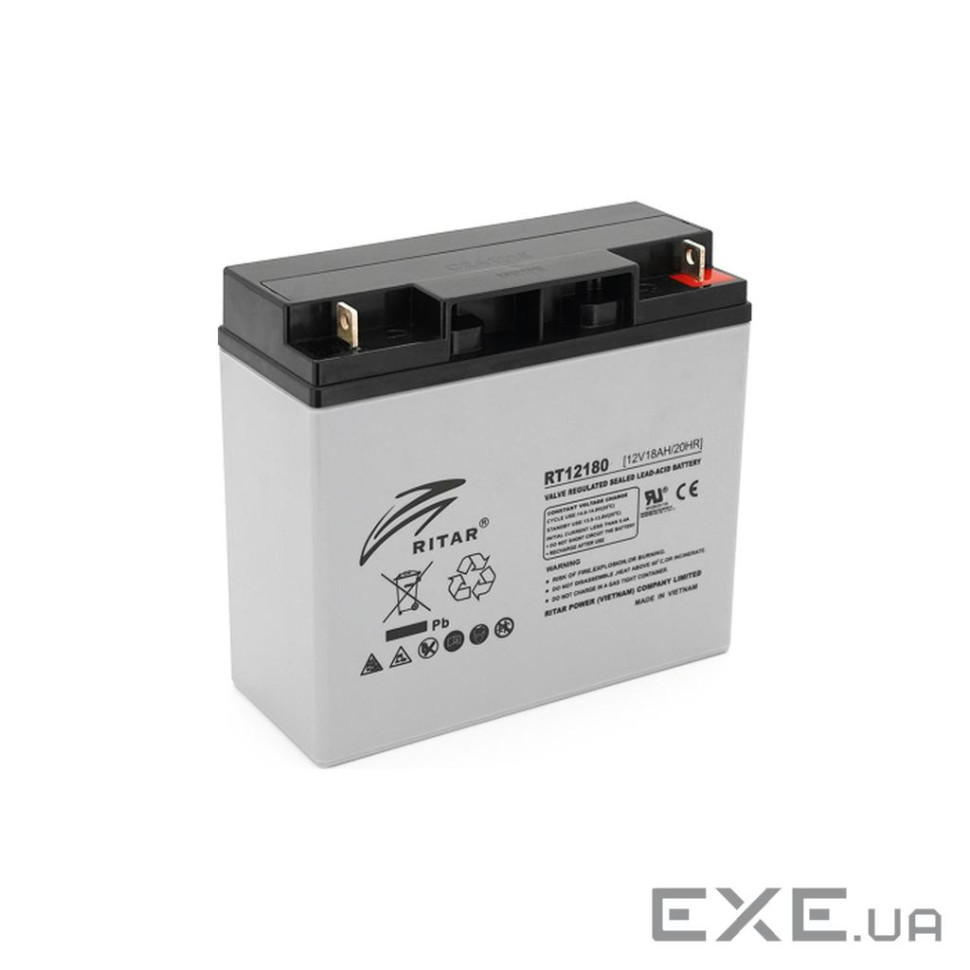 Акумуляторна батарея AGM RITAR RT12180GL5, Gray Case, 12V 18.0Ah (181х77х 167 ) Q4