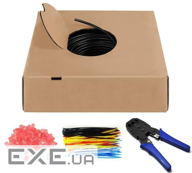 Кабель мережевий в бухті FreeEnd-RJ45 UTP6 100m,solіd AWG24 SET D=6.6mm Out Cu,чорний (75.05.5440-1) (75.05.5440-1)