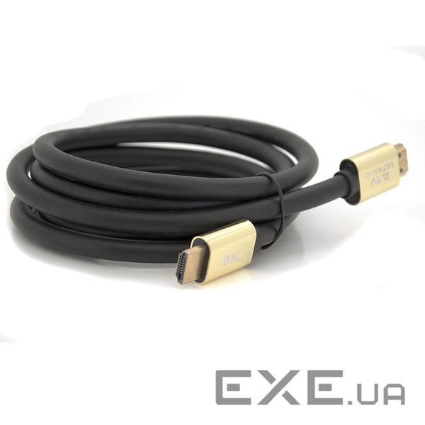 Кабель Merlion HDMI-HDMI 8K Ultra HD(7680x4320P), 1.8m, v2,1, круглий Bl (YT-HDMI(M)/(M)8KV2.1-1.8m)