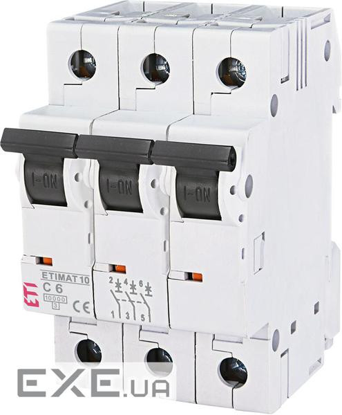 Авт. вимикач ETI ETIMAT 10 3p C 6А (10 kA) (2135712)