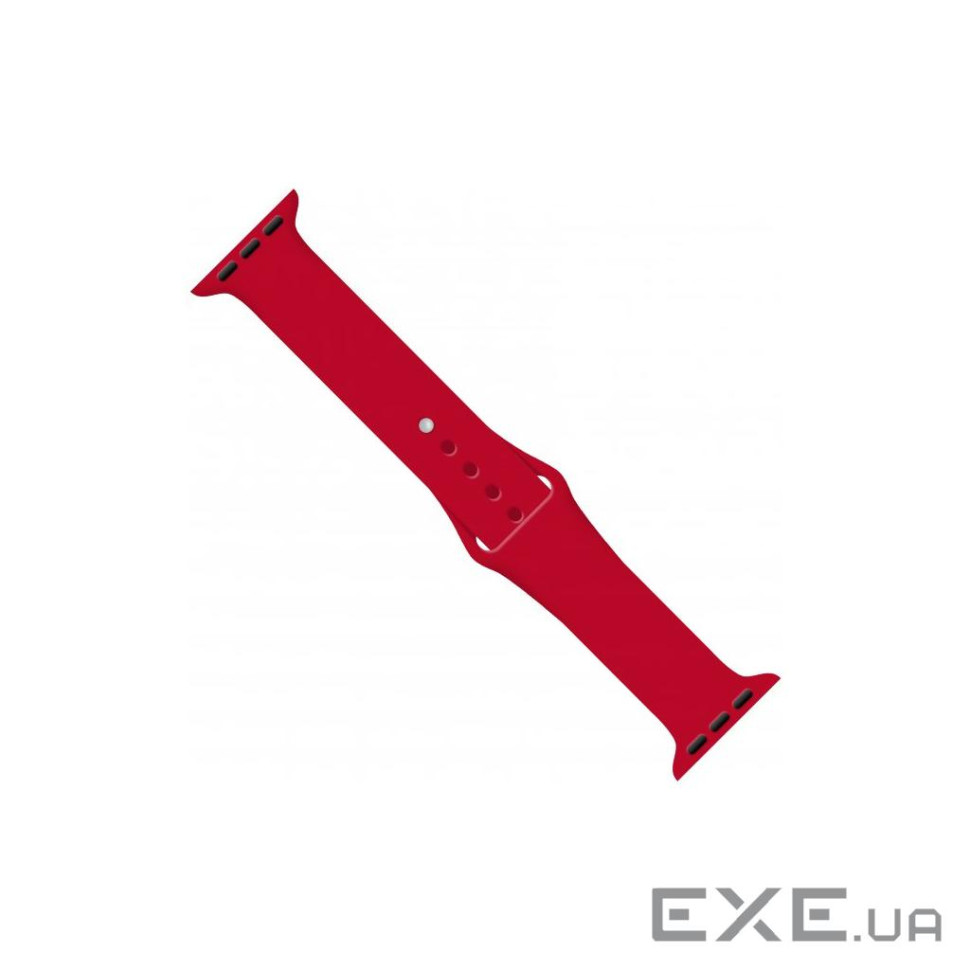 Ремінець до смарт-годинника Intaleo Silicone для Apple Watch 38/40 mm red (1283126494321)