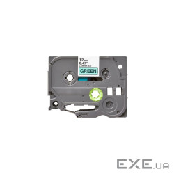 Стрічка для принтера етикеток UKRMARK B-T731P-BK/GR, сумісна з TZE731. Розміри стрічки: 12 (900600)