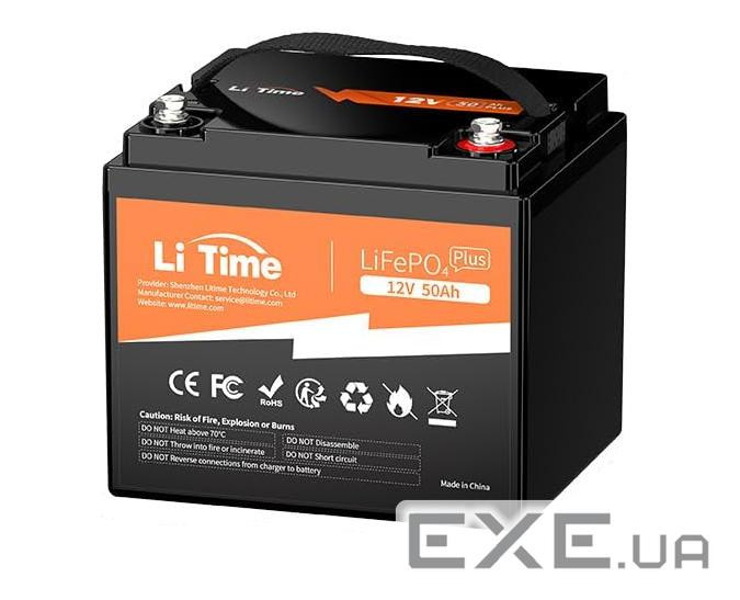 Акумуляторна батарея Li-TIME LiFePO4 12,8V 50Ah 640Wh(100 / 100A), заряд 14,4В (L12V50-BASIC-4-A38)