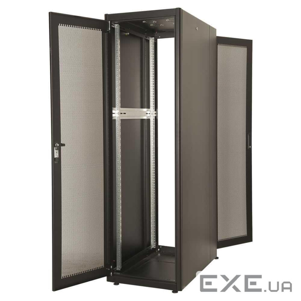 Шафа серверна 42U 600x1000мм, нав.1000кг чорн. (LN-DS42U6010-BL-111-F)