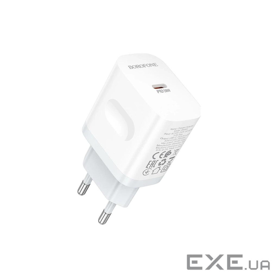 Зарядний пристрій BOROFONE BA99A USB-C PD20W white (6941991121357)