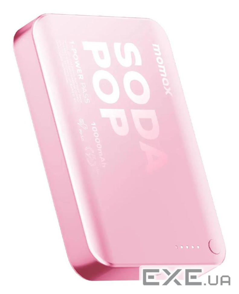 Портативний зарядний пристрій WRL 10000MAH PINK IP166P MOMAX