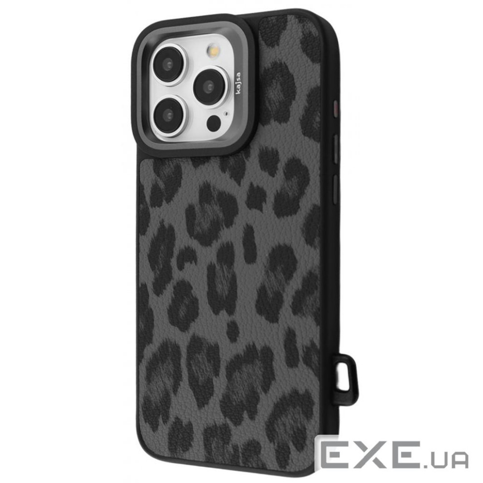 Чехол Kajsa Leopard Pattern with Magnetic Ring iPhone 16 Pro Max black (65332 black)