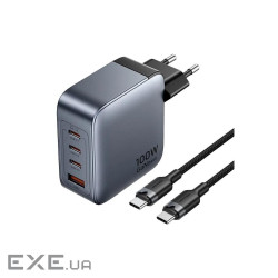 Зарядний пристрій Vention 3xUSB-C PD100W + 1xUSB QC3.0 30W GaN + cable USB-C to USB-C (TZ-FETH0-EU)