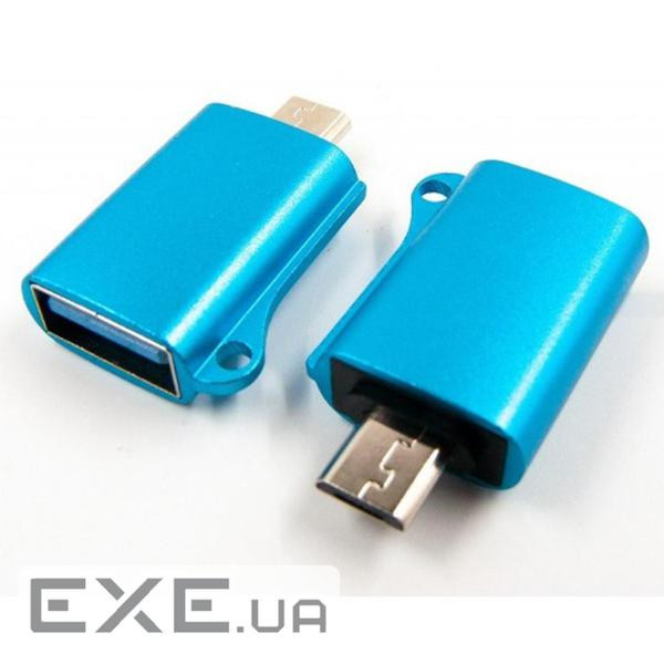 Перехідник OTG USB 2.0 AF to Micro 5P blue Dengos (ADP-020)